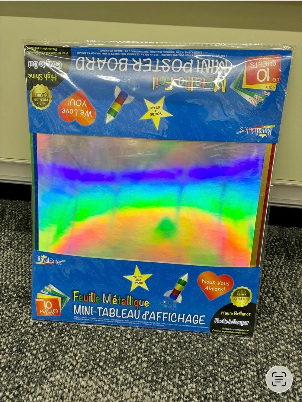 NEW ROYAL BRITES Metallic Foil Mini Poster Board 12